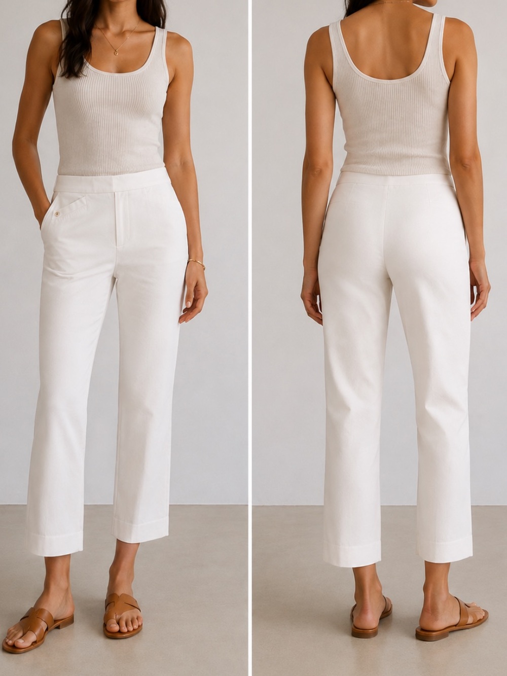 Loro Piana Cream Color Straight Leg Pants 40